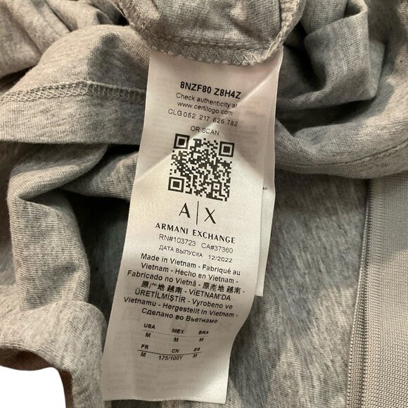 A|X Armani Exchange Men's Short Sleeve Gray Logo Polo Shirt Size Medium golf - Picture 8 of 16